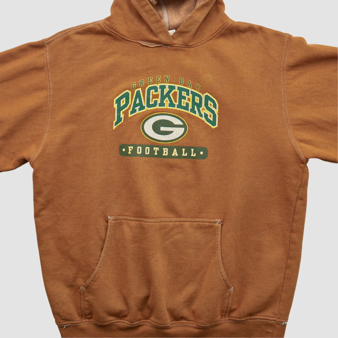 Fanatics Green Bay Packers NFL 2000s Hooded Pullover Sweatshirt Brown Vintage
