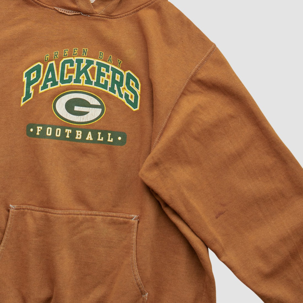 Fanatics Green Bay Packers NFL 2000s Hooded Pullover Sweatshirt Brown Vintage