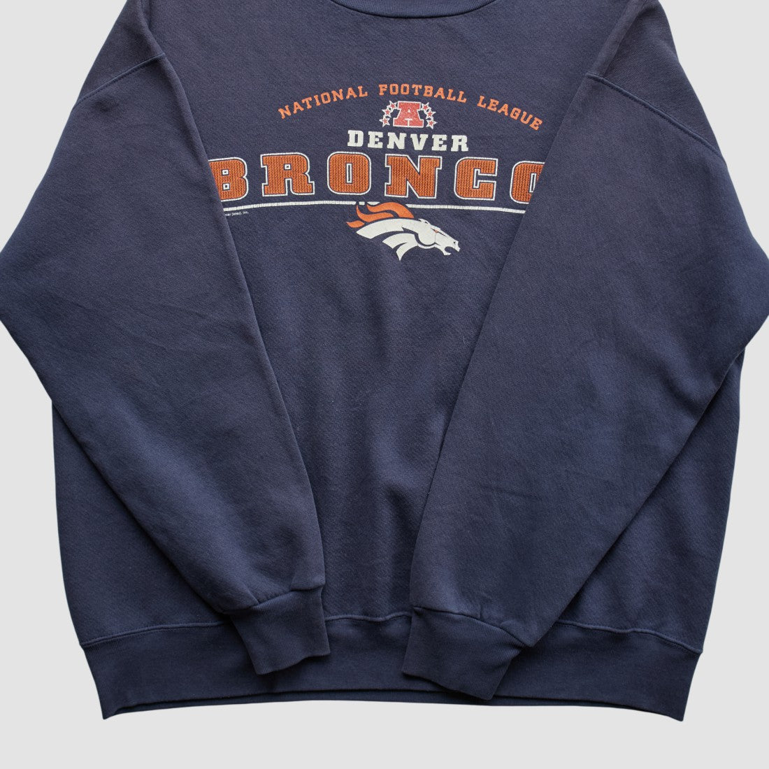 Fanatics Denver Broncos Lee Apparel 2001 Pullover Sweatshirt Navy Vintage