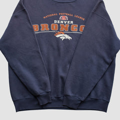 Fanatics Denver Broncos Lee Apparel 2001 Pullover Sweatshirt Navy Vintage