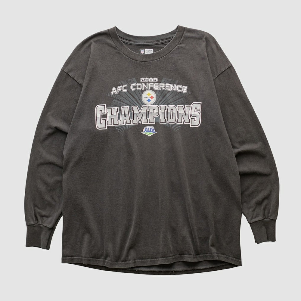 Fanatics Pittsburgh Steelers NFL 2008 Long Sleeve T-shirt Black Vintage