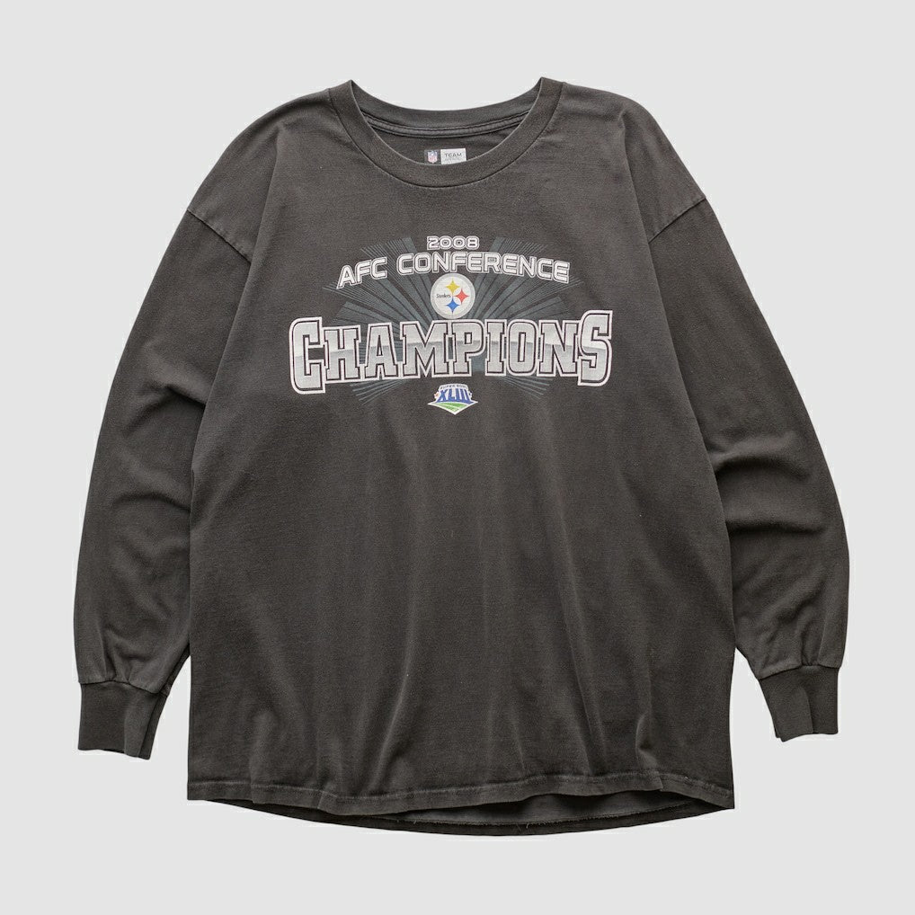 Fanatics Pittsburgh Steelers NFL 2008 Long Sleeve T-shirt Black Vintage