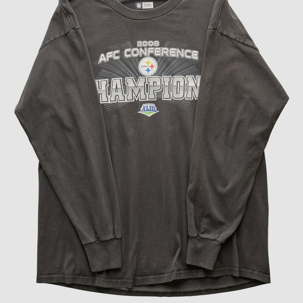 Fanatics Pittsburgh Steelers NFL 2008 Long Sleeve T-shirt Black Vintage