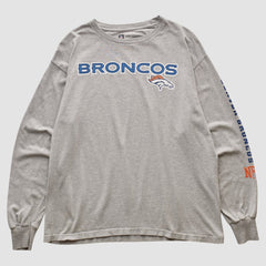 Fanatics Denver Broncos NFL 2000s Long Sleeve T-shirt Heather Gray Vintage