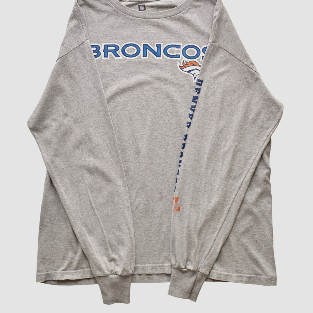Fanatics Denver Broncos NFL 2000s Long Sleeve T-shirt Heather Gray Vintage