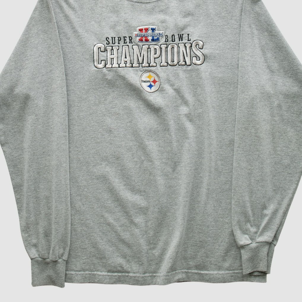 Fanatics Pittsburgh Steelers Reebok 2006 Long Sleeve T-shirt Gray Vintage