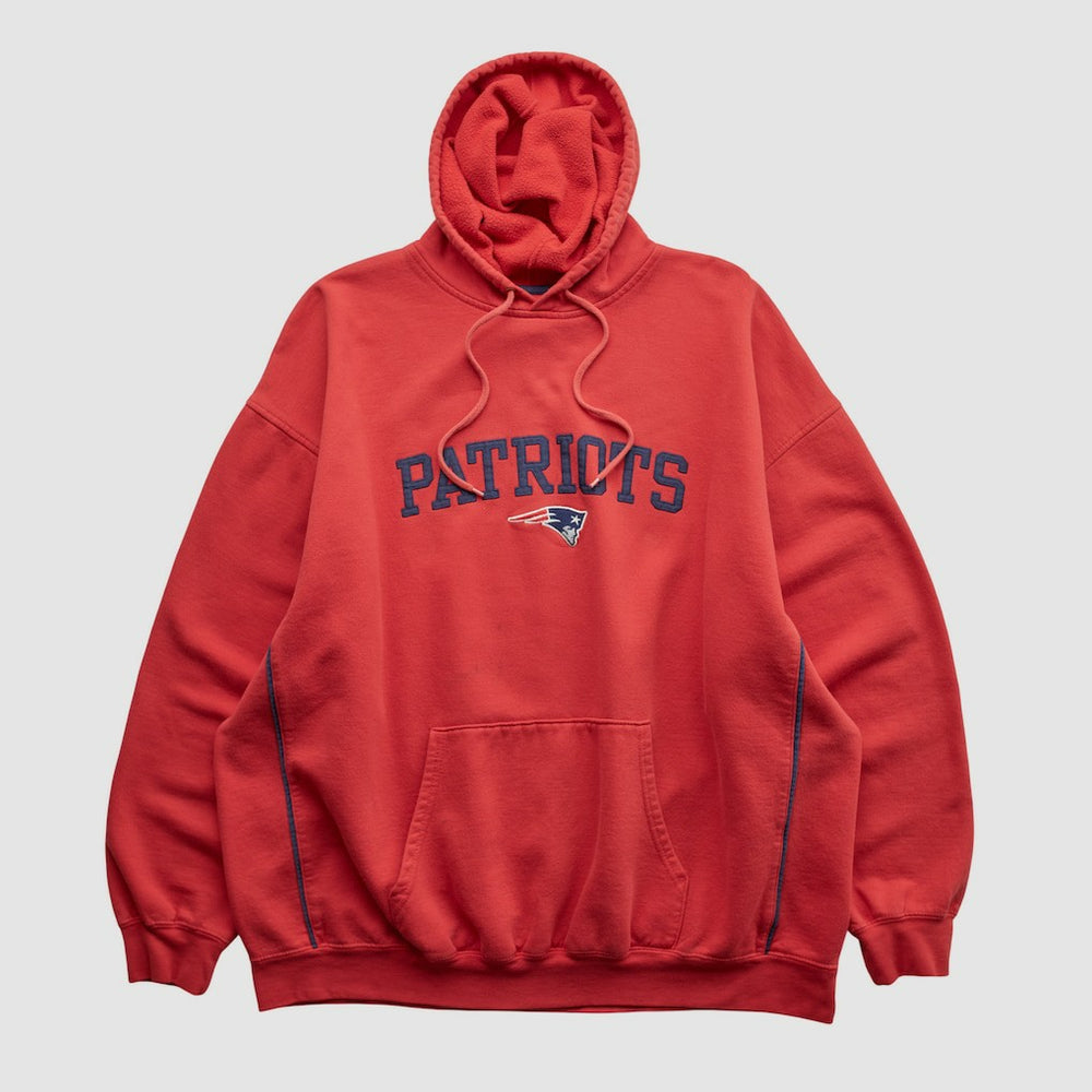 Fanatics New England Patriots NFL 2000s Hooded Pullover Sweatshirt Red Vintage