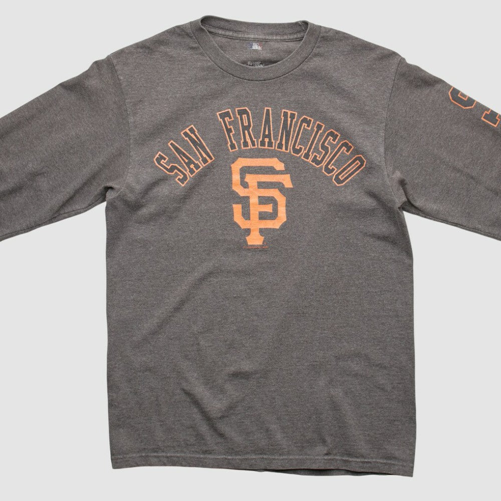 San Francisco Giants MLB 2000s Long Sleeve T-shirt - Dark Heather Gray - Vintage - Fanatics Online