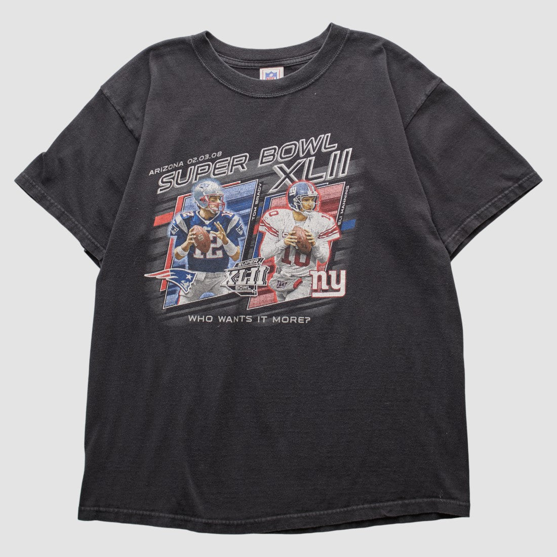 Fanatics Superbowl XLII NFL 2008 T-shirt Black Vintage