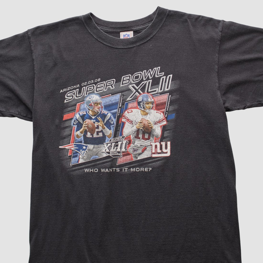 Fanatics Superbowl XLII NFL 2008 T-shirt Black Vintage