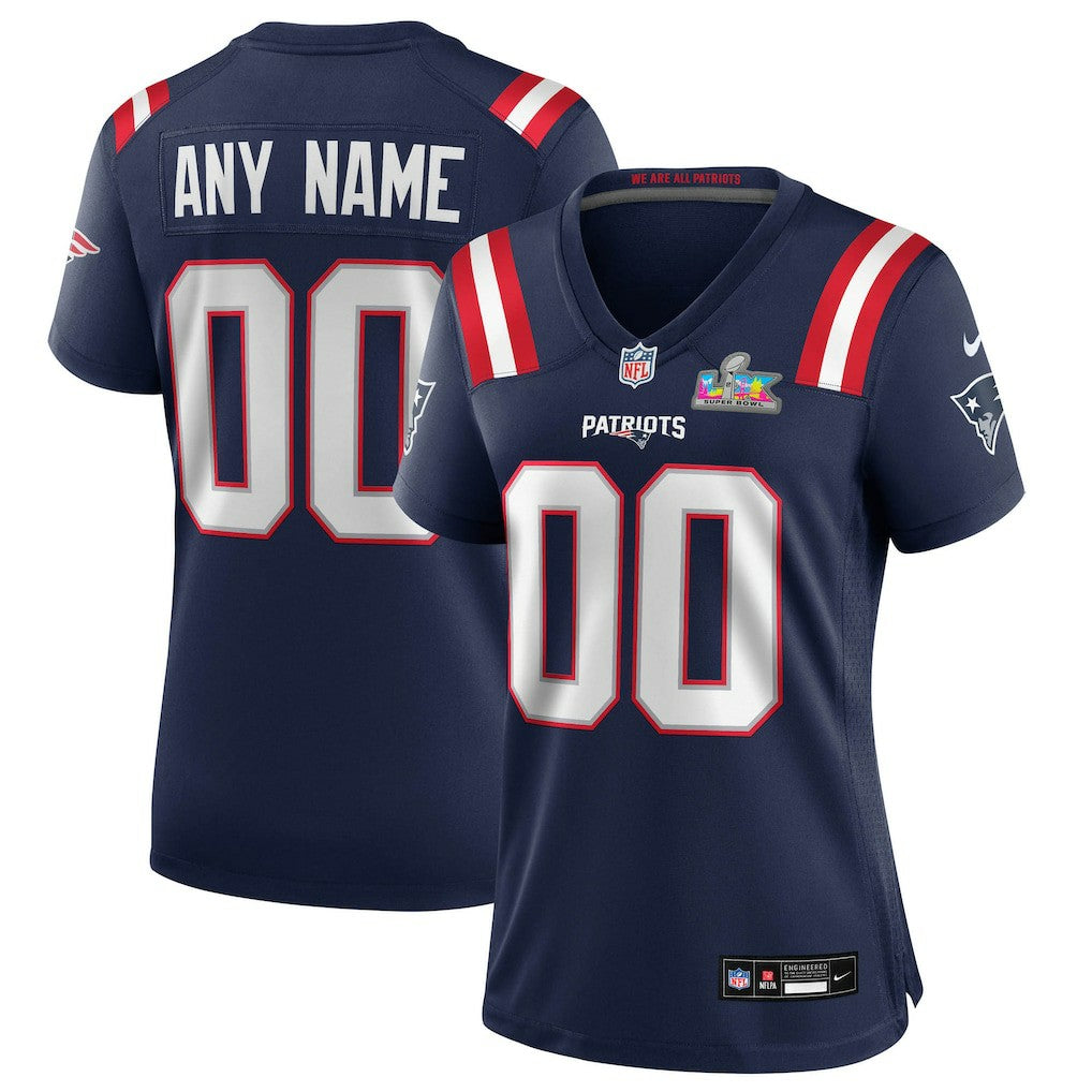 Nike New England Patriots Women's Super Bowl LX Patch Custom Game Jersey Navy