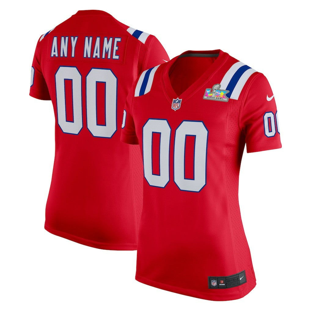 Nike New England Patriots Women's Super Bowl LX Patch Custom Game Jersey Red