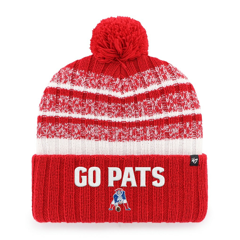 47 brand New England Patriots '47 Local Cuffed Knit Hat with Pom Red
