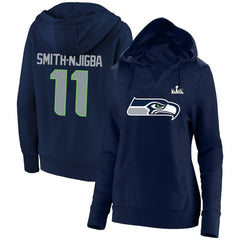 Fanatics Jaxon Smith-Njigba Seattle Seahawks Women's Super Bowl LX Champions Plus Size Name & Number Fleece Hoodie College Navy