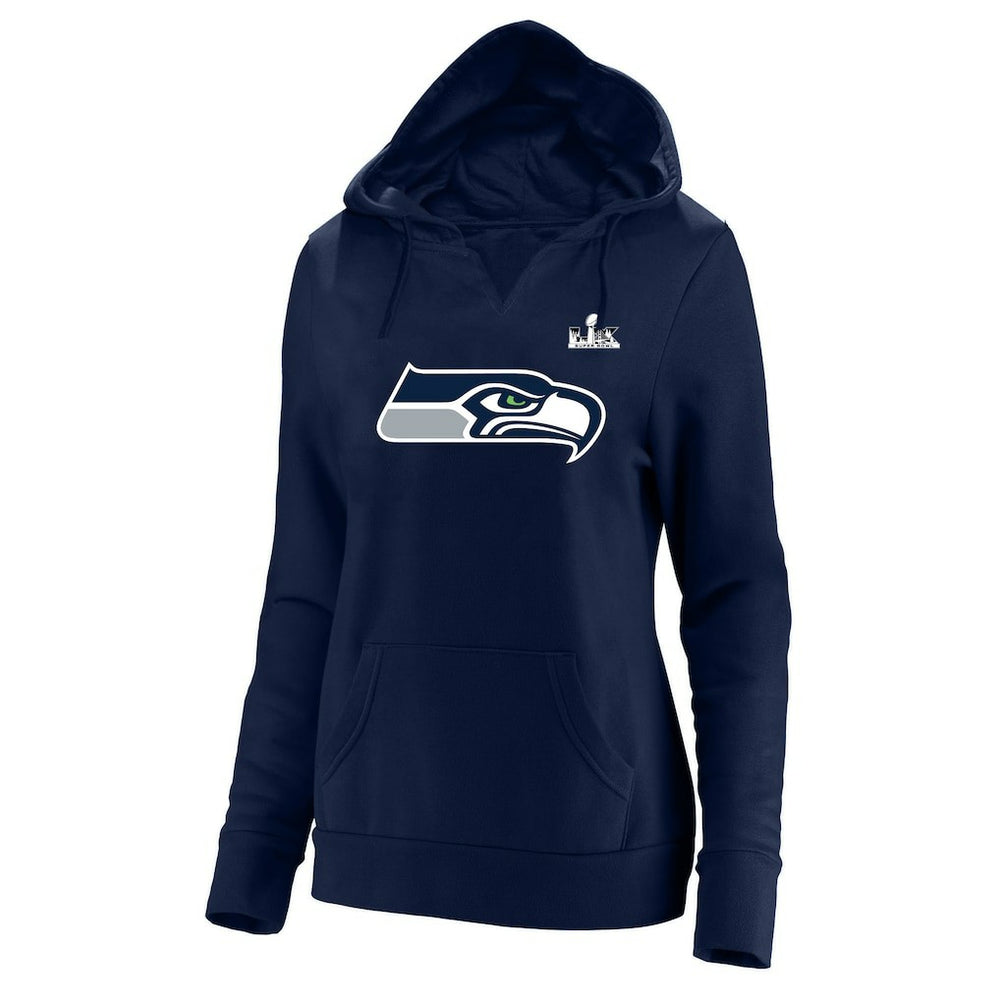 Fanatics Jaxon Smith-Njigba Seattle Seahawks Women's Super Bowl LX Champions Plus Size Name & Number Fleece Hoodie College Navy