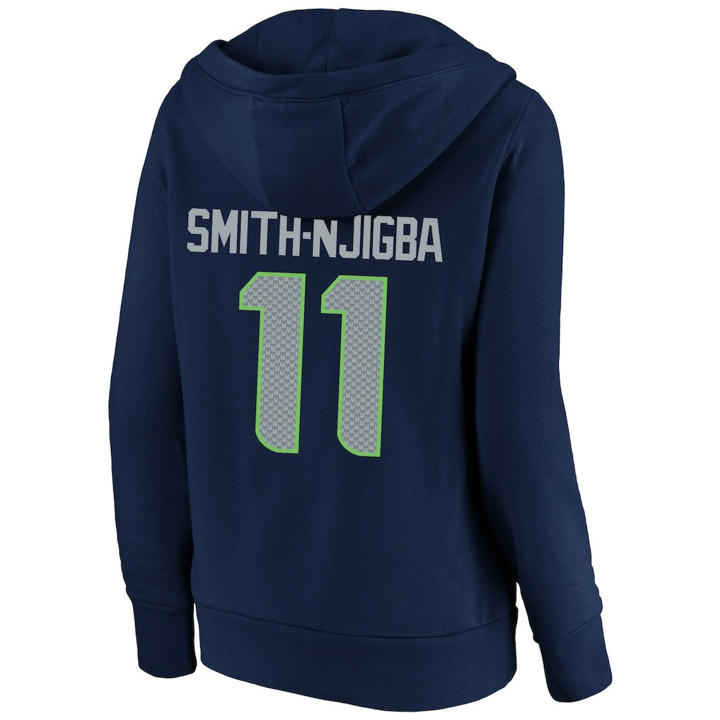 Fanatics Jaxon Smith-Njigba Seattle Seahawks Women's Super Bowl LX Champions Plus Size Name & Number Fleece Hoodie College Navy
