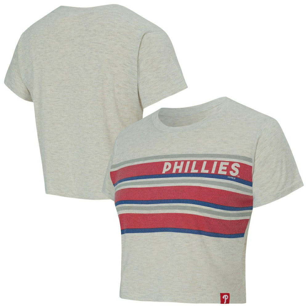 Philadelphia Phillies Concepts Sport Women's Birch Cropped T-Shirt - Cream - MLB Sale