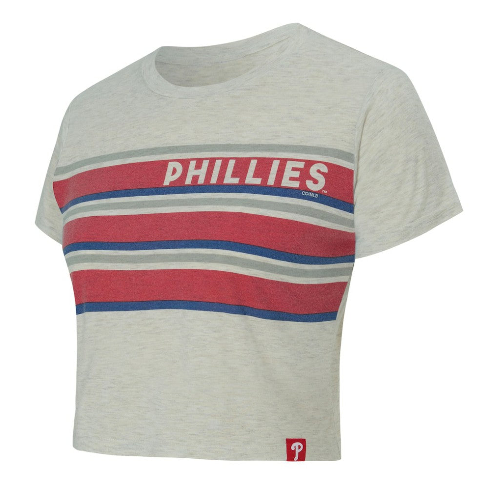 Philadelphia Phillies Concepts Sport Women's Birch Cropped T-Shirt - Cream - MLB Sale