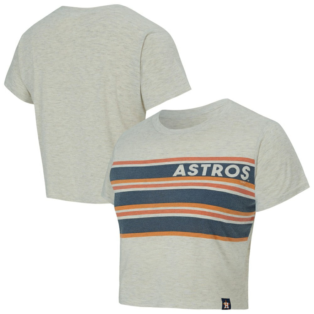 Houston Astros Concepts Sport Women's Birch Cropped T-Shirt - Cream - MLB Lifestyle