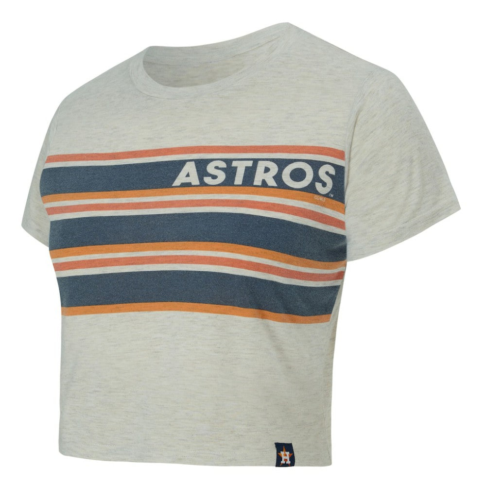 Houston Astros Concepts Sport Women's Birch Cropped T-Shirt - Cream - MLB Lifestyle