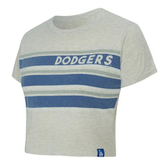 Los Angeles Dodgers Concepts Sport Women's Birch Cropped T-Shirt - Cream - MLB Discount