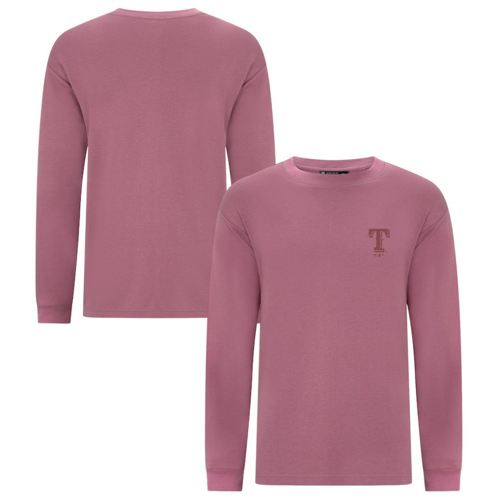 Texas Rangers Levelwear Bridal Rose Luxe Signature Long Sleeve T-Shirt - Pink - MLB Discount