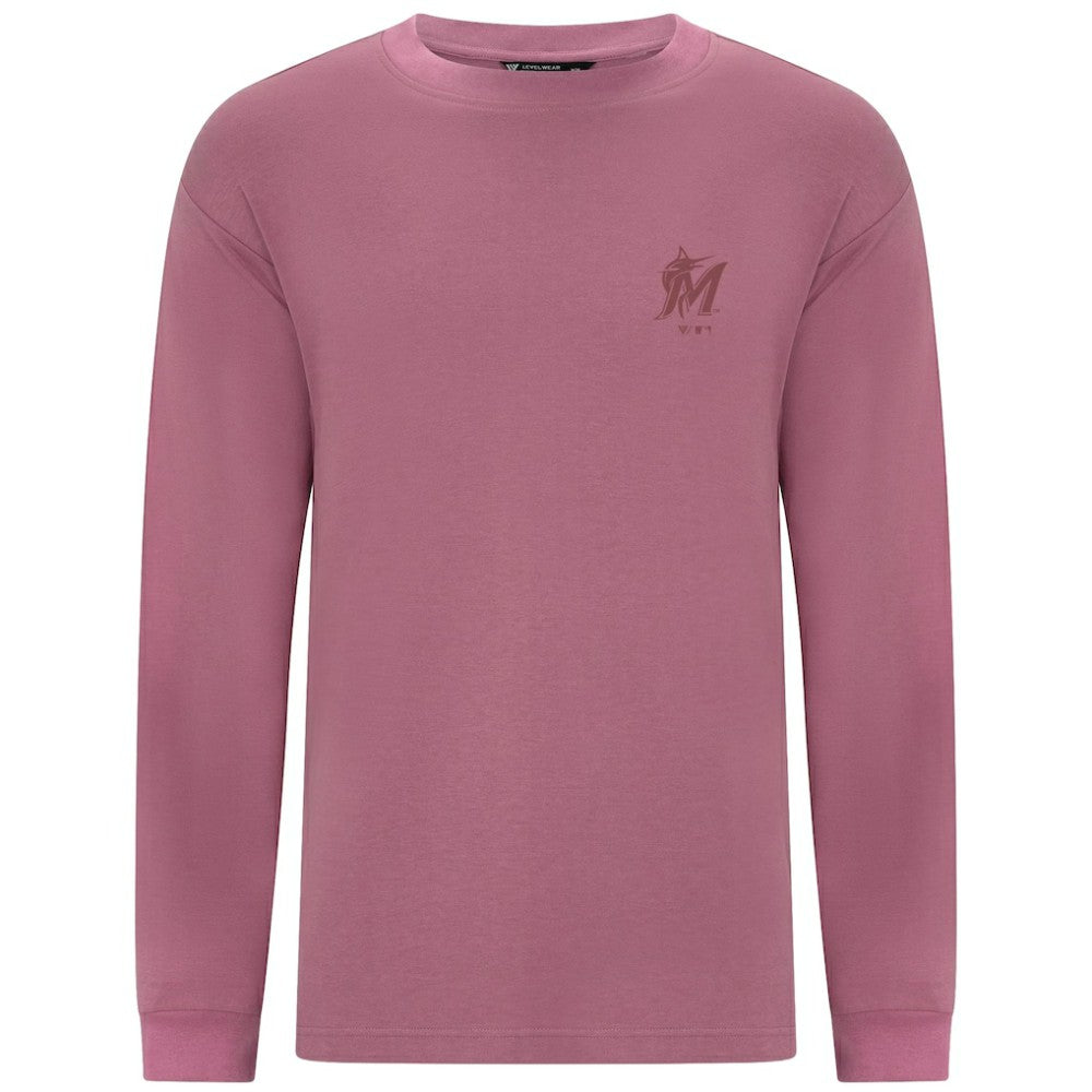 Miami Marlins Levelwear Bridal Rose Luxe Signature Long Sleeve T-Shirt - Pink - MLB Sale