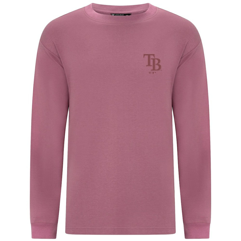 Tampa Bay Rays Levelwear Bridal Rose Luxe Signature Long Sleeve T-Shirt - Pink - MLB Discount