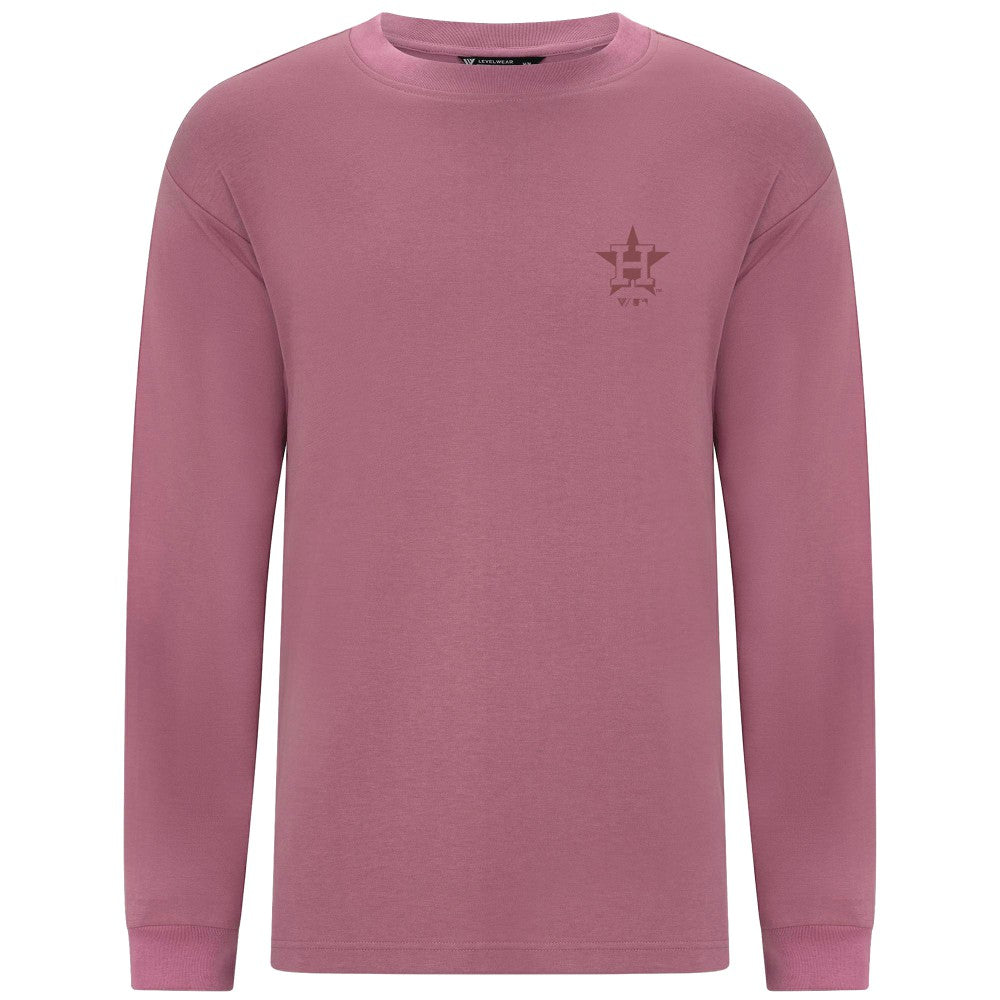 Houston Astros Levelwear Bridal Rose Luxe Signature Long Sleeve T-Shirt - Pink - MLB Sale