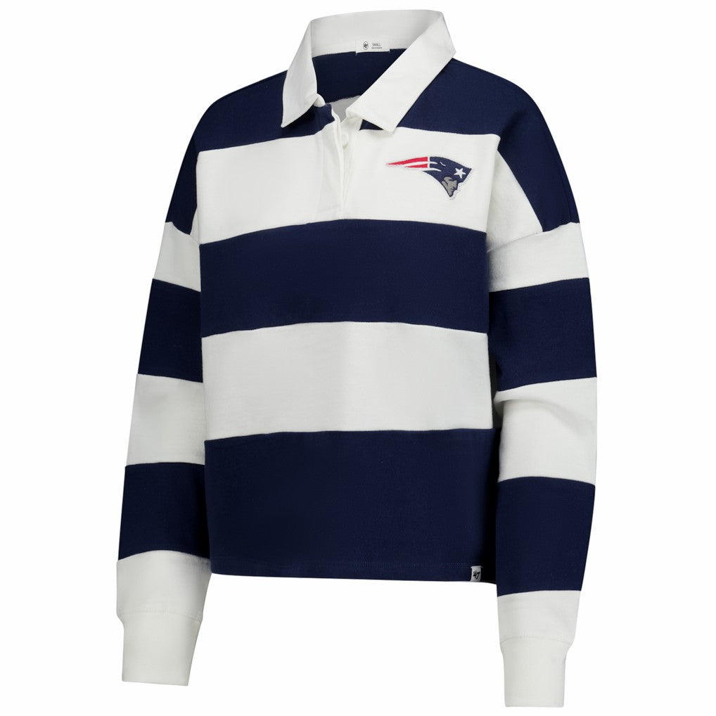 47 brand New England Patriots '47 Women's Clubhouse Hall Raven Rugby Long Sleeve T-Shirt Navy/White