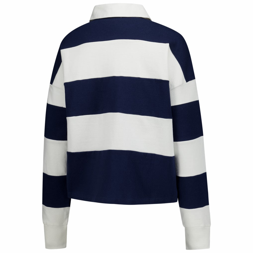 47 brand New England Patriots '47 Women's Clubhouse Hall Raven Rugby Long Sleeve T-Shirt Navy/White