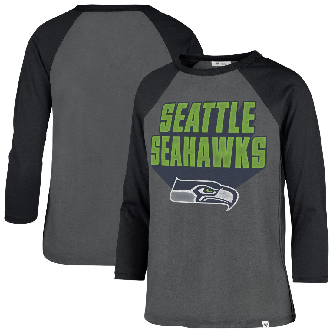 47 brand Seattle Seahawks '47 Women's Jetset Ava Raglan Long Sleeve T-Shirt Charcoal
