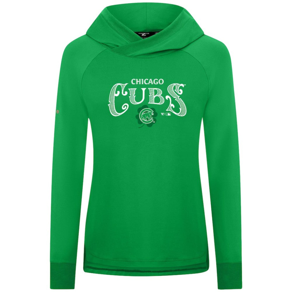 Chicago Cubs Levelwear Women's St. Patrick's Day Slender Raglan Hoodie - Green - MLB Online
