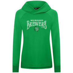Milwaukee Brewers Levelwear Women's St. Patrick's Day Slender Raglan Hoodie - Green - MLB Online