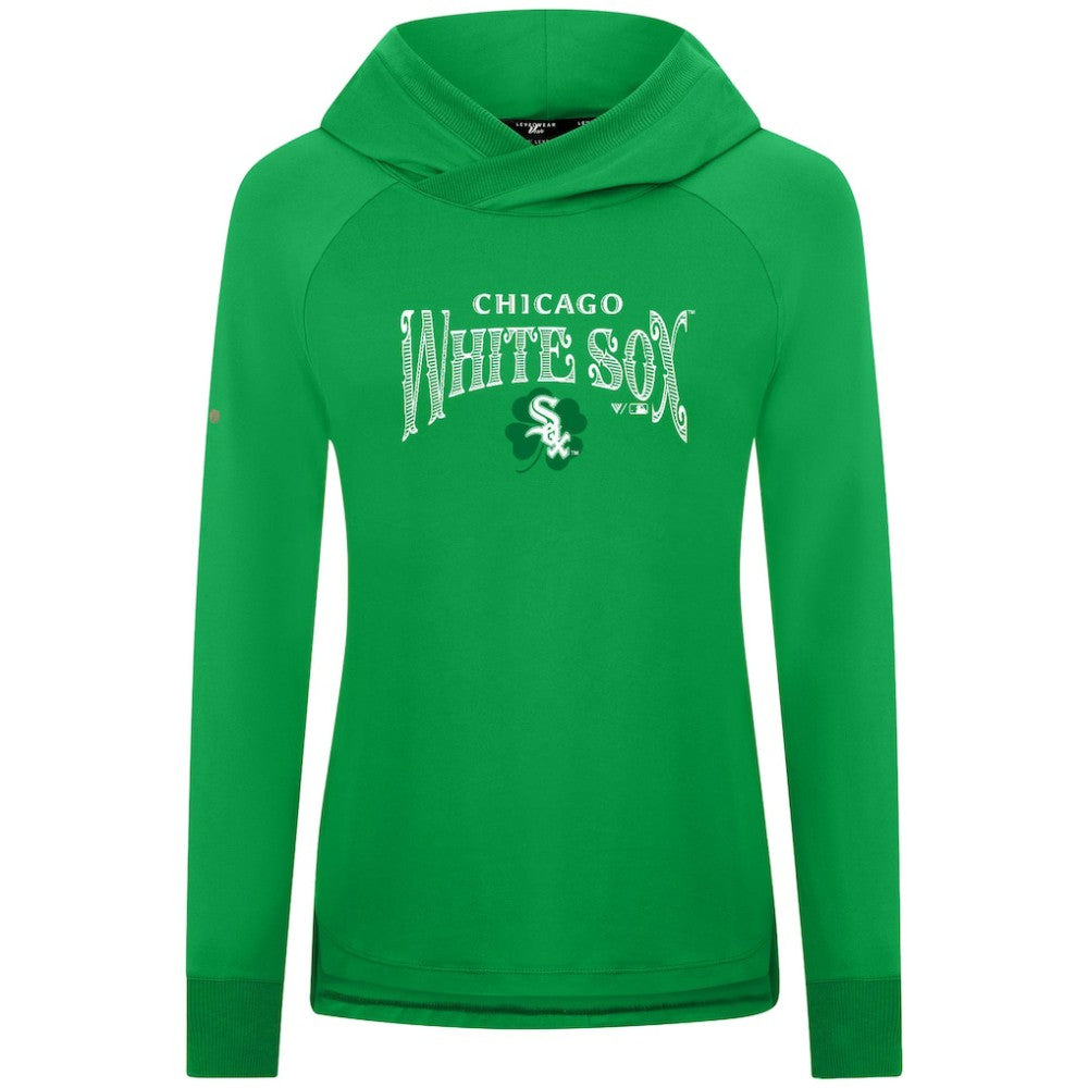 Chicago White Sox Levelwear Women's St. Patrick's Day Slender Raglan Hoodie - Green - MLB Discount