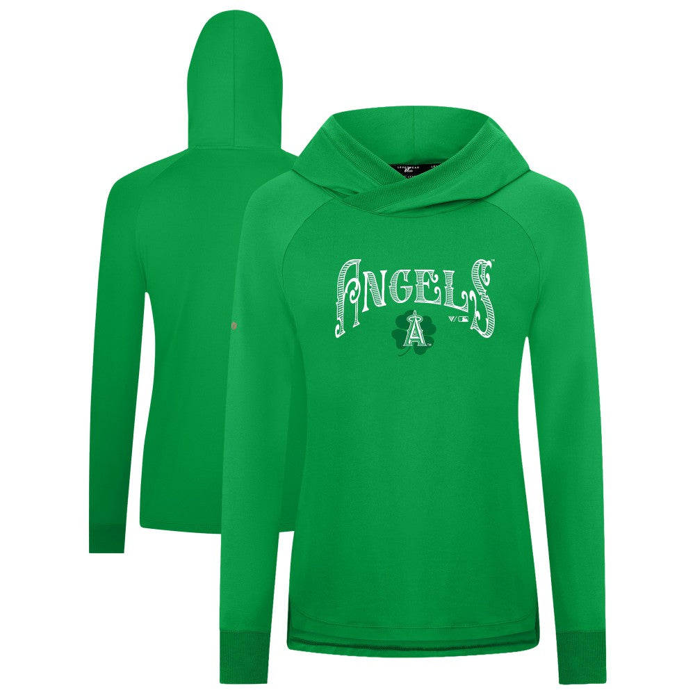 Los Angeles Angels Levelwear Women's St. Patrick's Day Slender Raglan Hoodie - Green - MLB Online