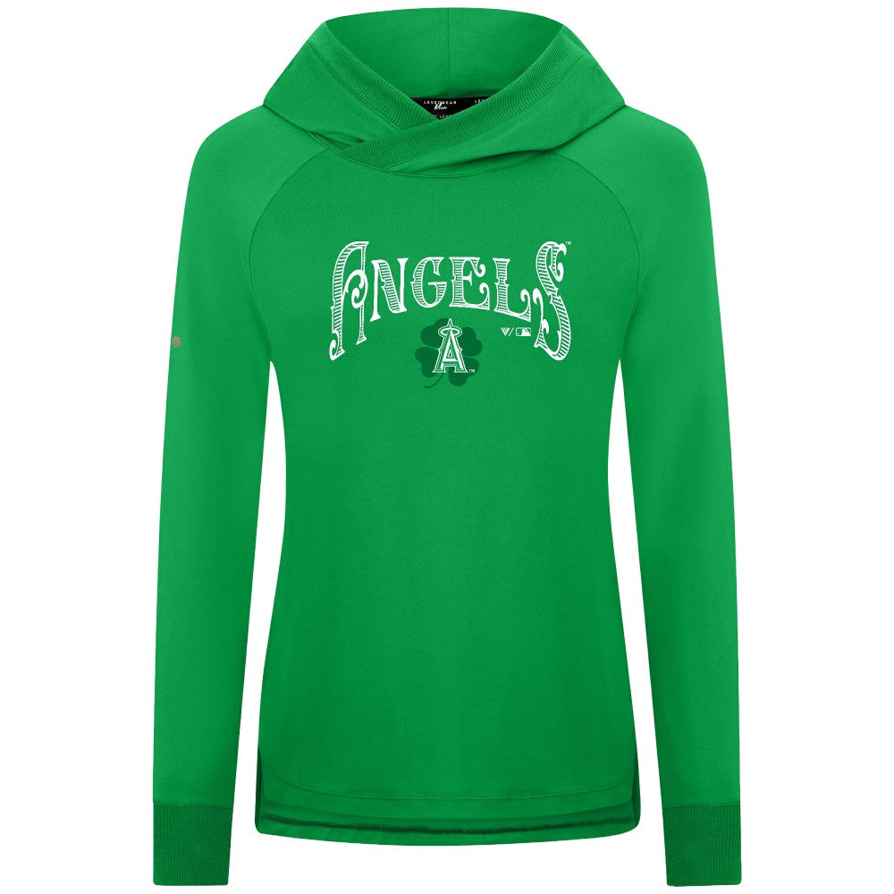 Los Angeles Angels Levelwear Women's St. Patrick's Day Slender Raglan Hoodie - Green - MLB Online
