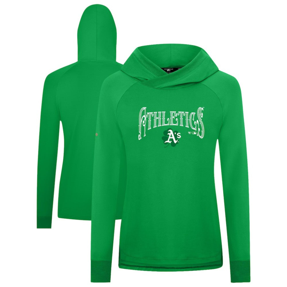 Athletics Levelwear Women's St. Patrick's Day Slender Raglan Hoodie - Green - MLB Discount