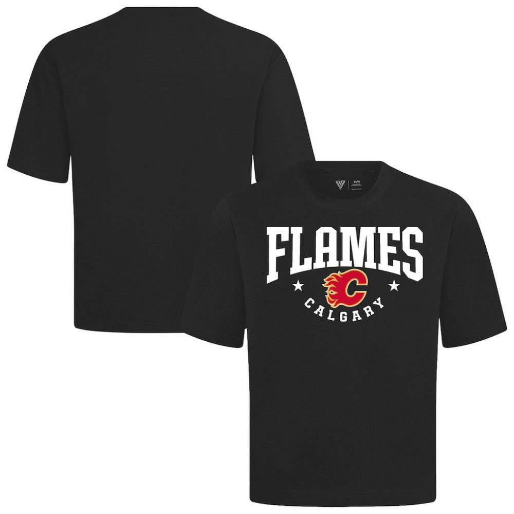 Calgary Flames Levelwear Luxe Signature Knit T-Shirt - Black - NHL 203844145