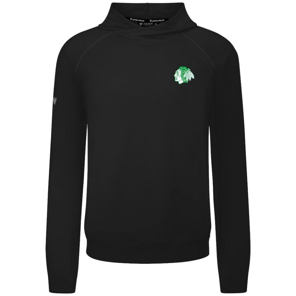 Chicago Blackhawks Levelwear St. Patrick's Day Mandate Tri-Blend Hoodie - Black - NHL 203844411