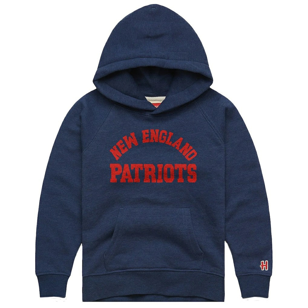 New England Patriots Homage Youth Classic Tri-Blend Hoodie Navy