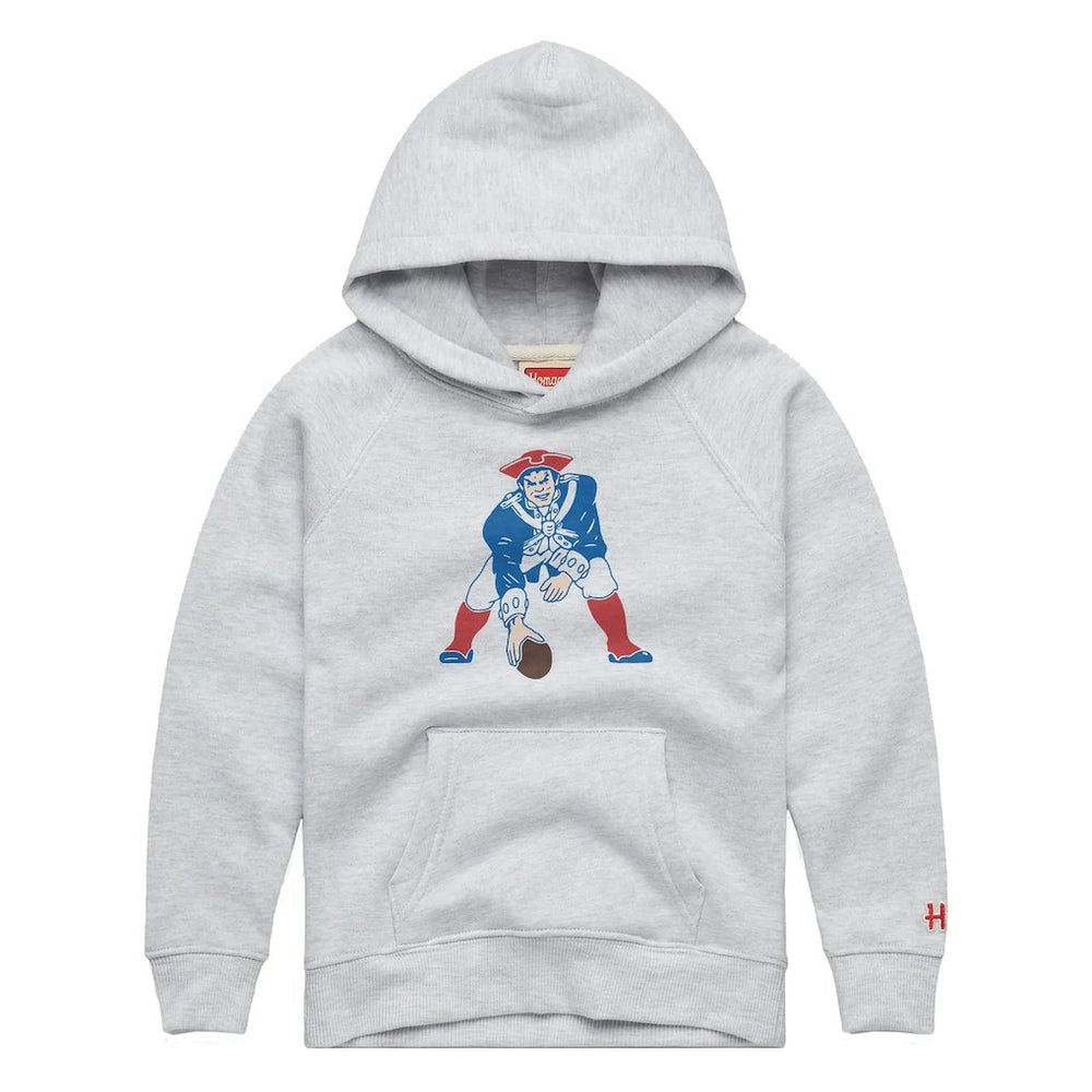 New England Patriots Homage Youth 1979 Tri-Blend Hoodie Ash