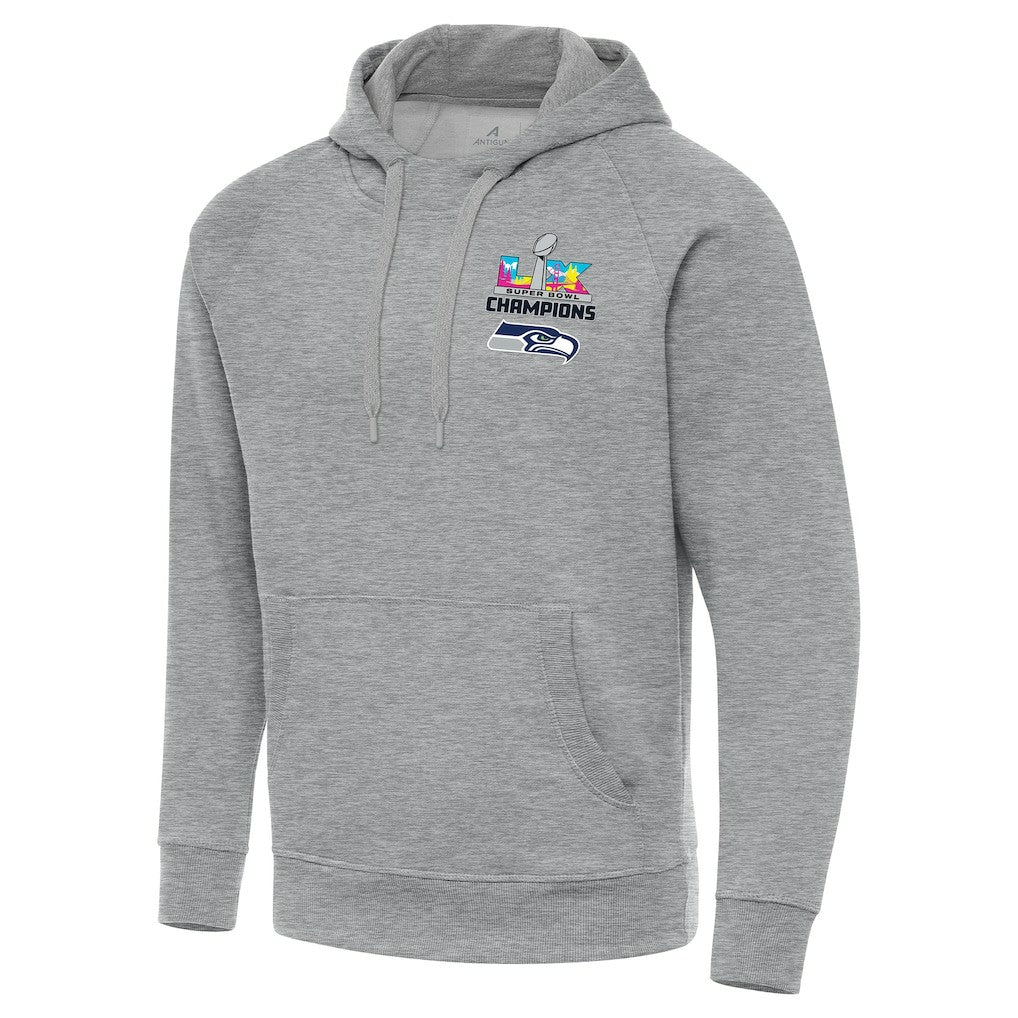 Seattle Seahawks Antigua Super Bowl LX Champions Victory Hoodie Heather Gray