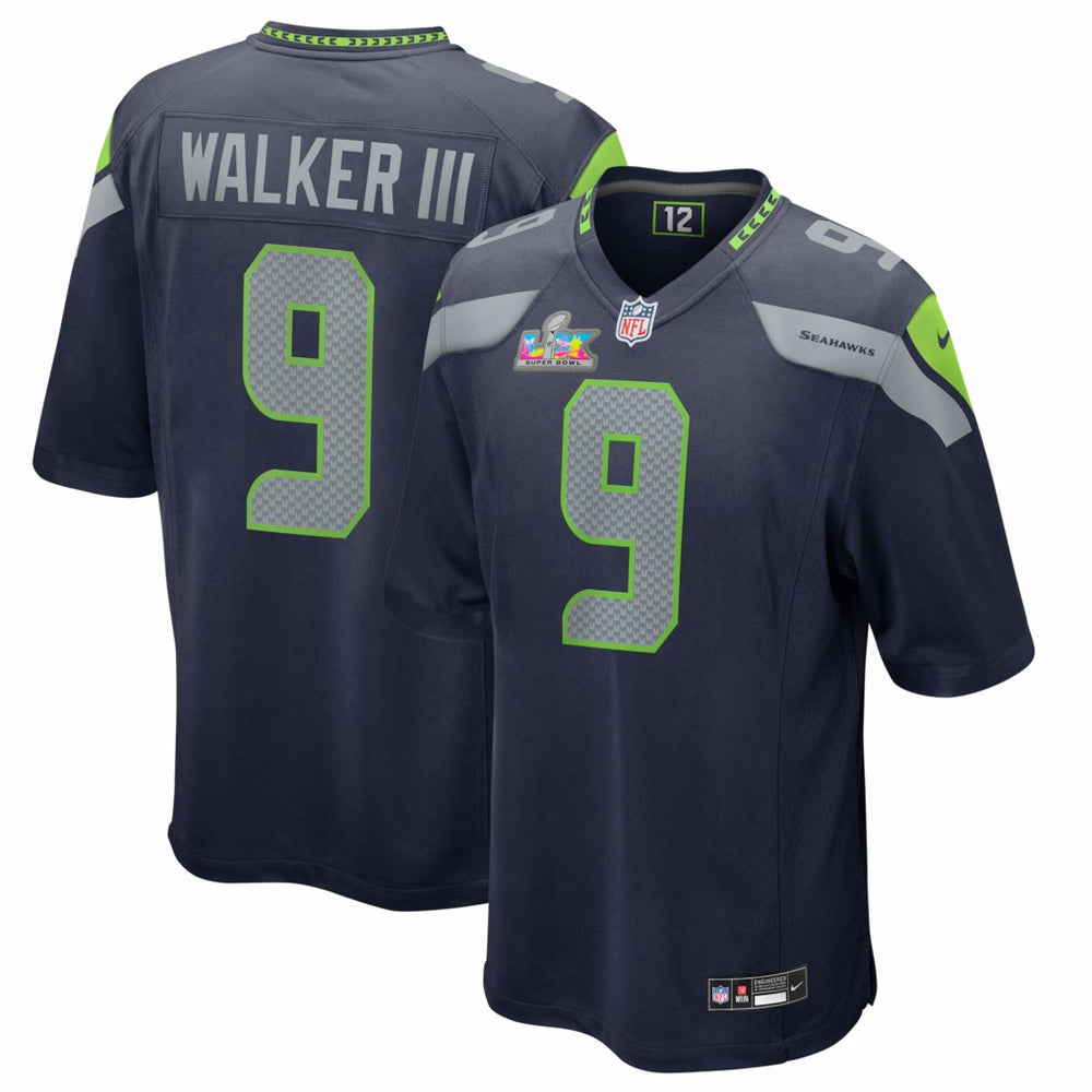 Nike Kenneth Walker III Seattle Seahawks Super Bowl LX Patch Game Jersey College Navy