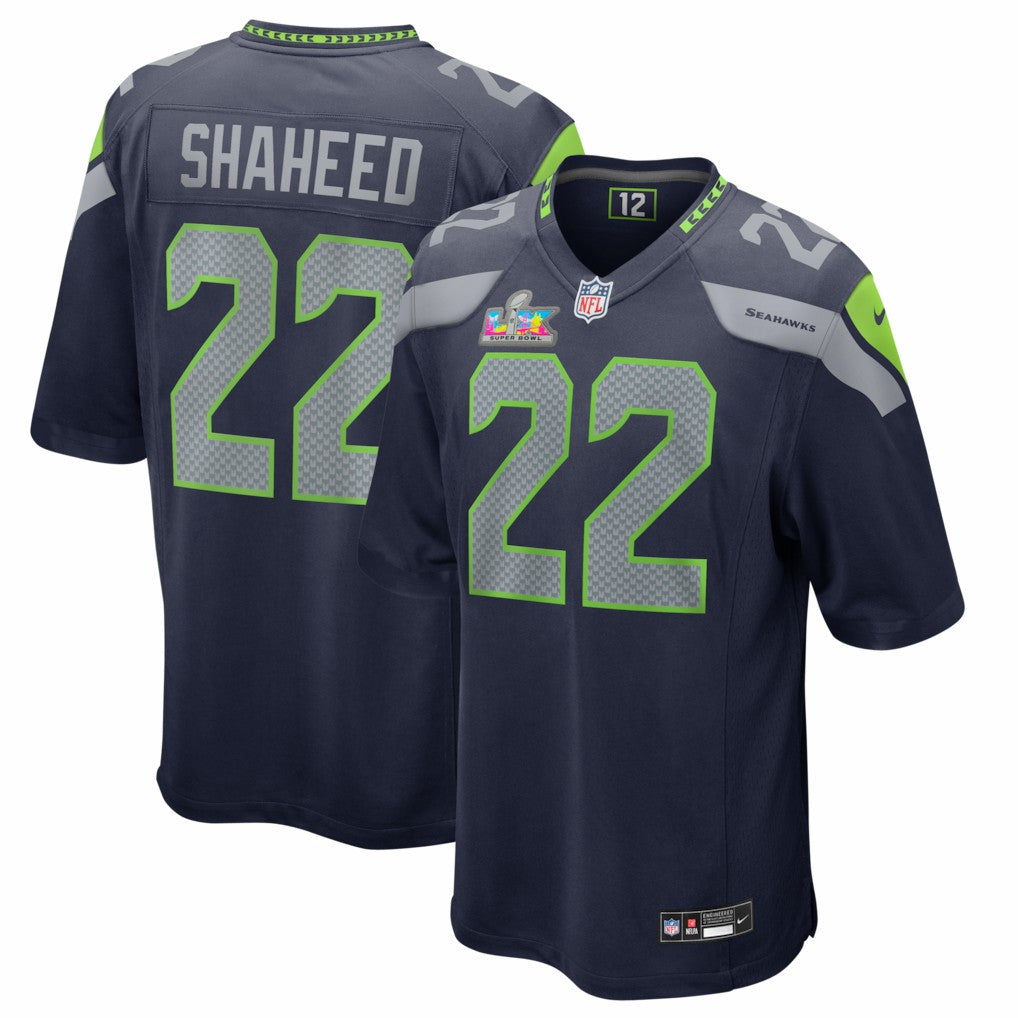 Nike Rashid Shaheed Seattle Seahawks Super Bowl LX Patch Game Jersey College Navy