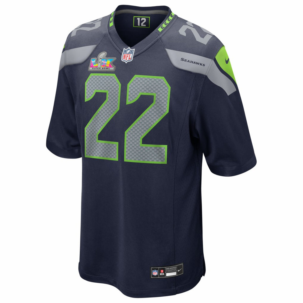 Nike Rashid Shaheed Seattle Seahawks Super Bowl LX Patch Game Jersey College Navy