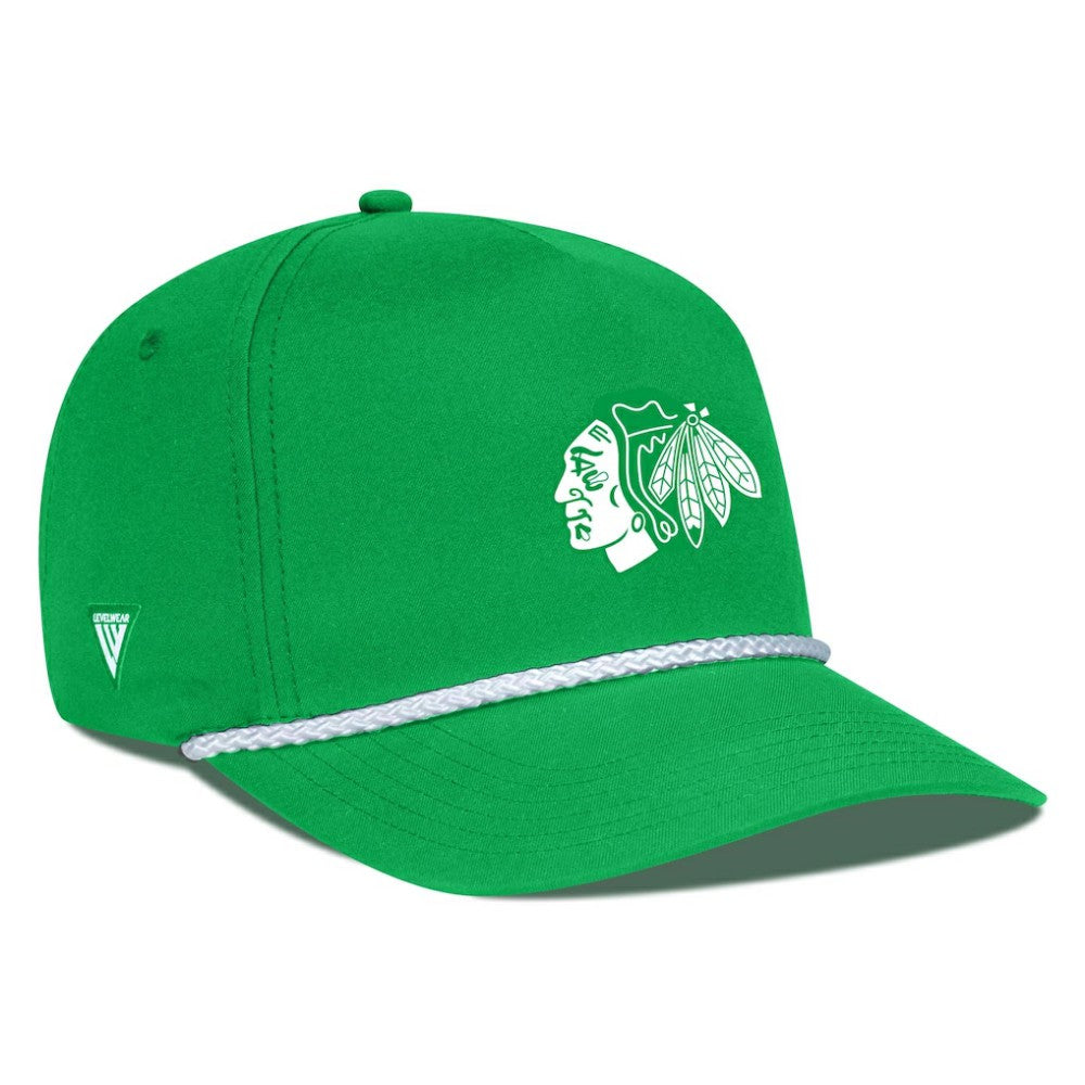 Chicago Blackhawks Levelwear St. Patrick's Day Gambit Rope Adjustable Hat - Kelly Green - NHL 203846239