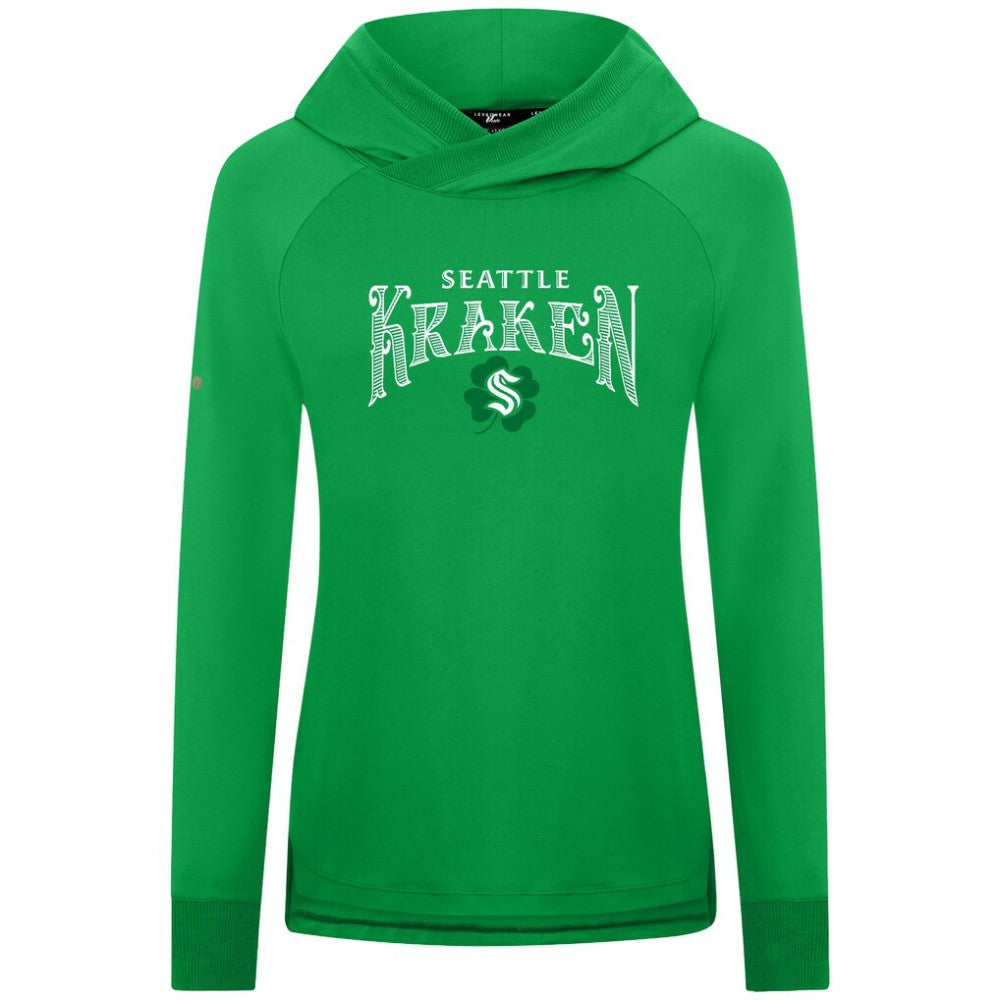 Seattle Kraken Levelwear Women's St. Patrick's Day Slender Raglan Hoodie - Kelly Green - NHL 203846466