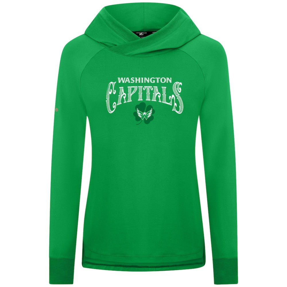 Washington Capitals Levelwear Women's St. Patrick's Day Slender Raglan Hoodie - Kelly Green - NHL 203846478