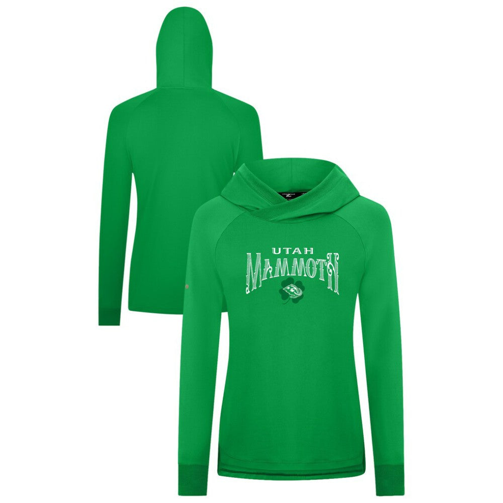Utah Mammoth Levelwear Women's St. Patrick's Day Slender Raglan Hoodie - Kelly Green - NHL 203846484